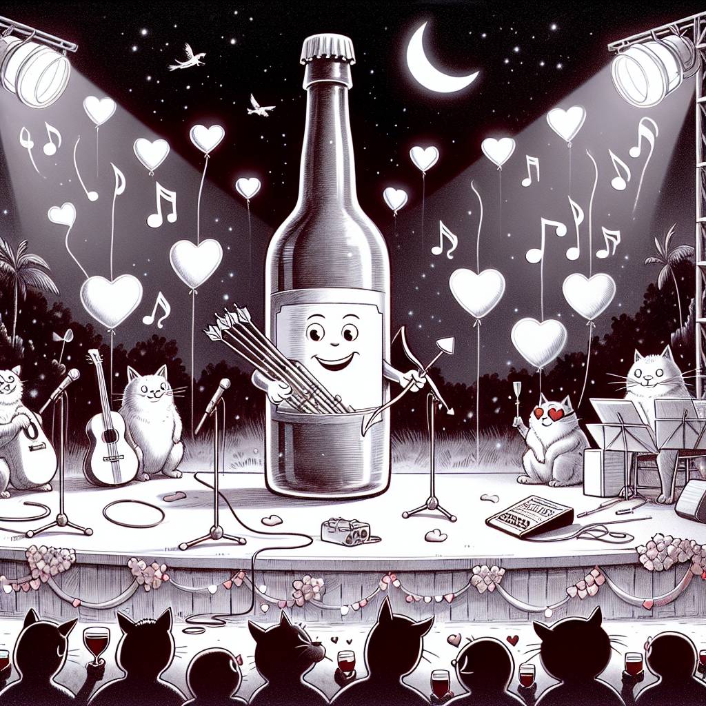 2) Valentines-day AI Generated Card - Bassoon, Recording, Guinness, and Cats (bc12e)