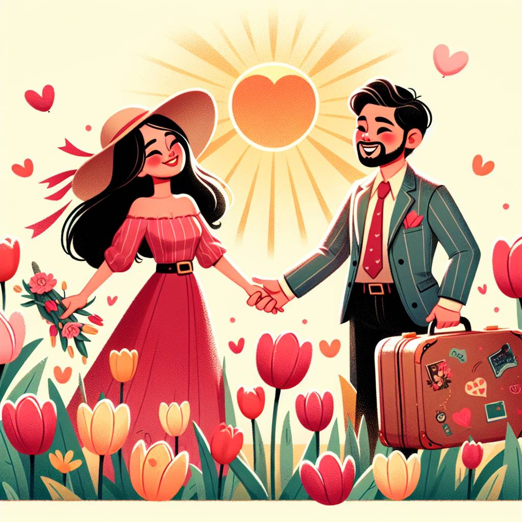 2) Valentines-day AI Generated Card - Tulips, Travel , and Sun (d6ba6)