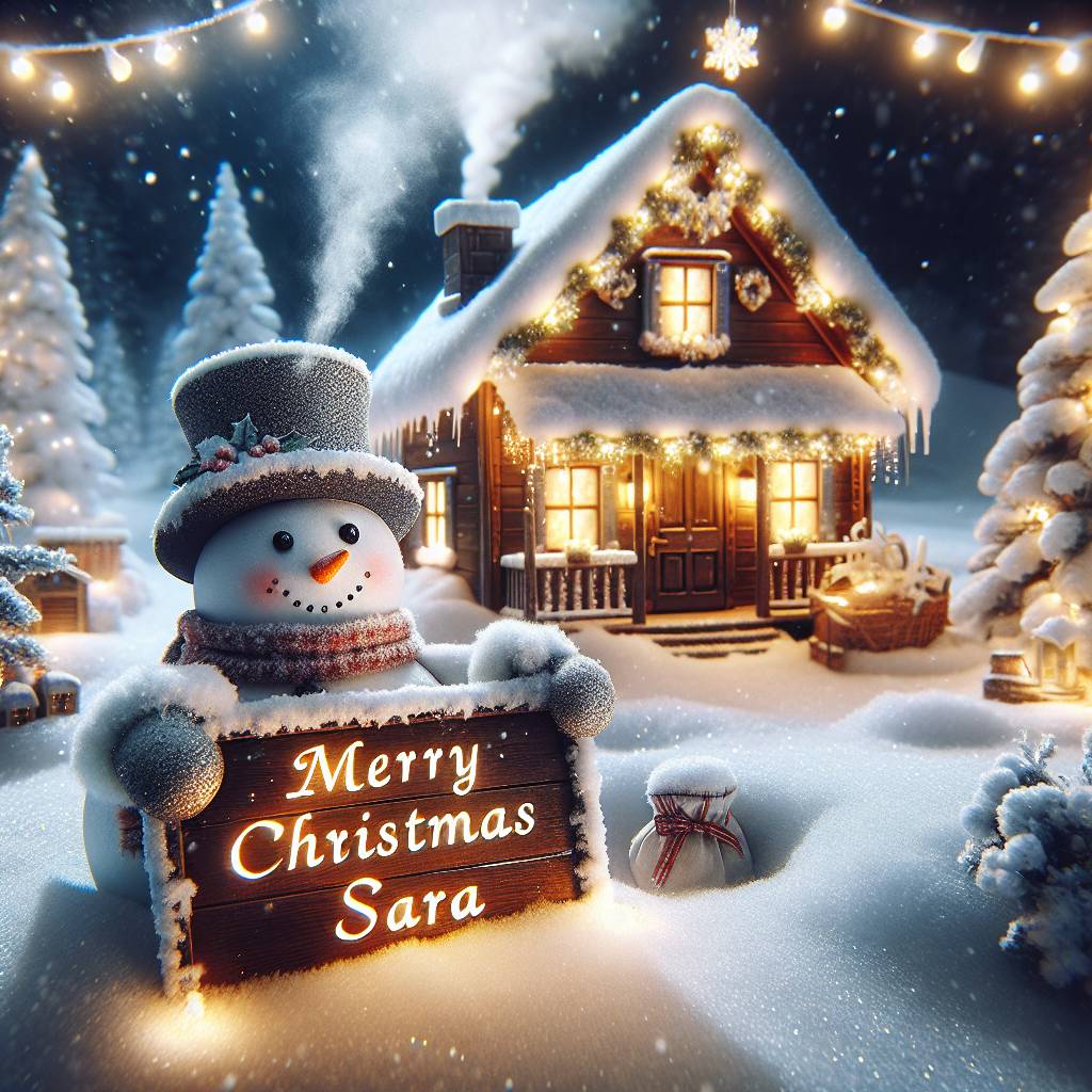 1) Christmas AI Generated Card - Merry Christmas Sara (4de82)