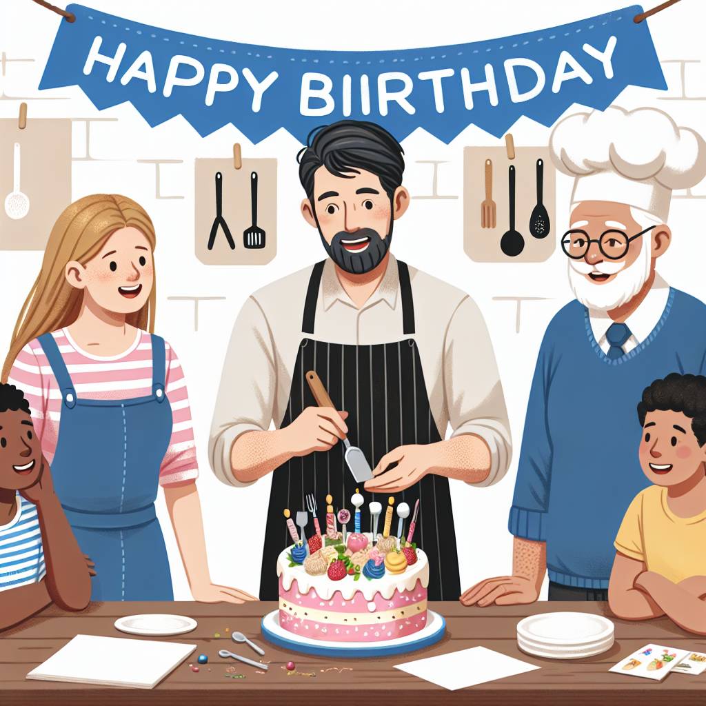 3) Birthday AI Generated Card - Gardening, Cooking, and Teaching