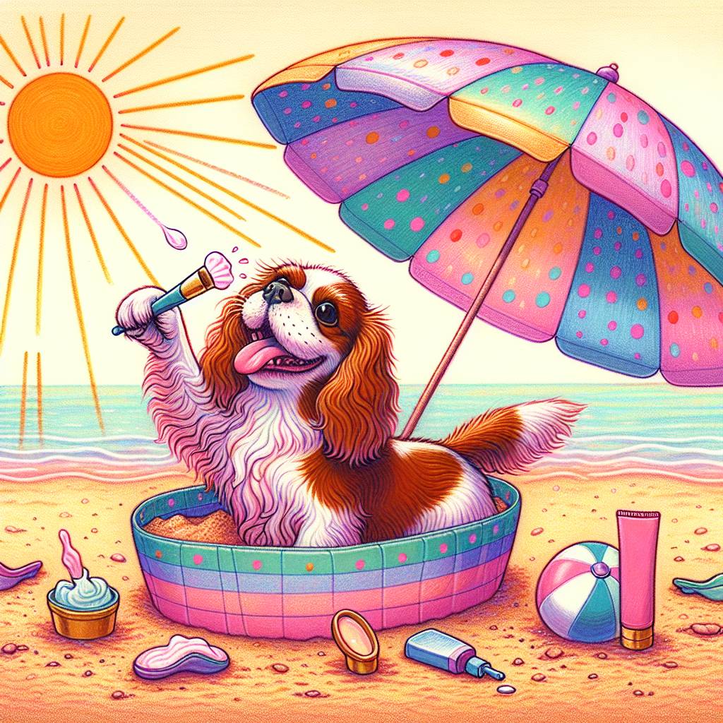 2) Birthday AI Generated Card - King charles spaniels, Baths and face cream, and Sunny beaches (3899d)})