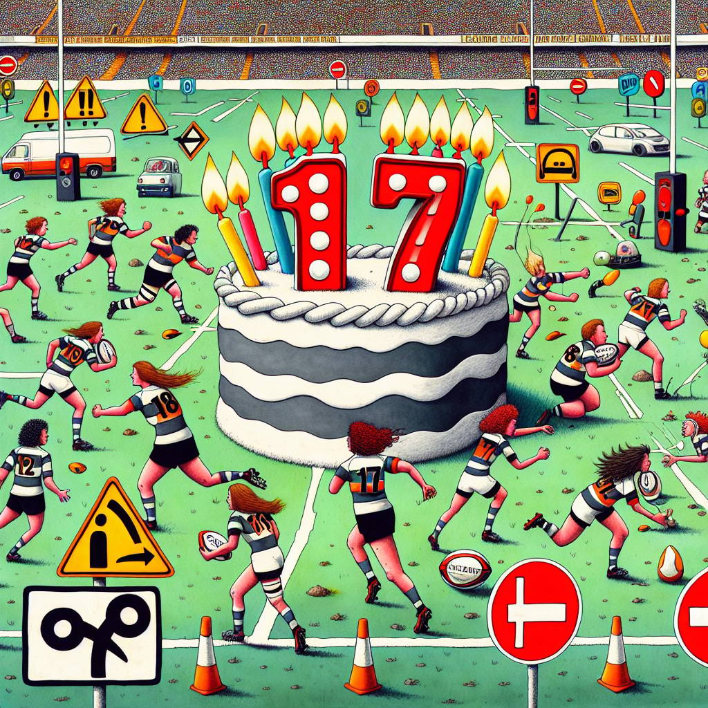 2) Birthday AI Generated Card - Women's rugby, learner driver, age 17 (07649)