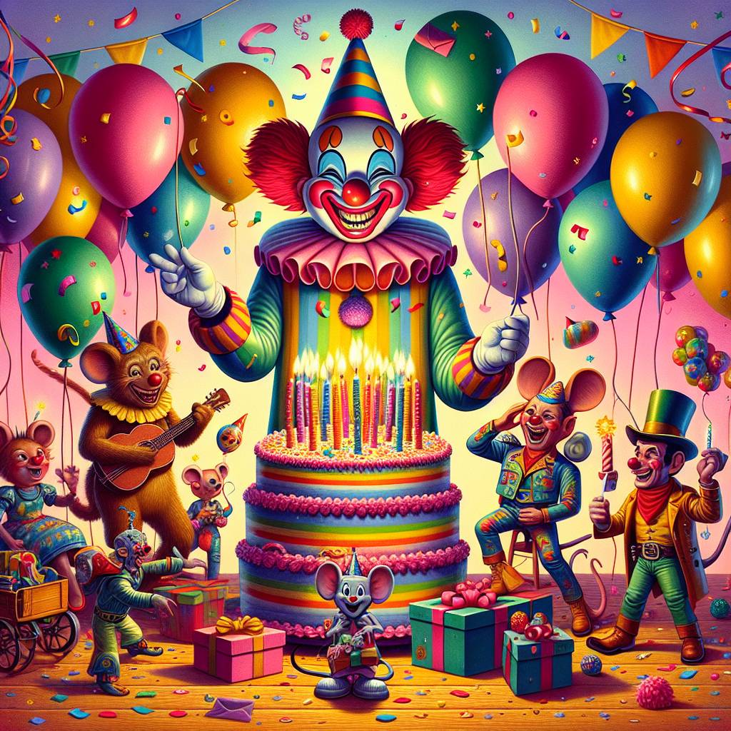 1) Birthday AI Generated Card - Mr tumble, Mickey mouse, and Toy Story  (c74b2)