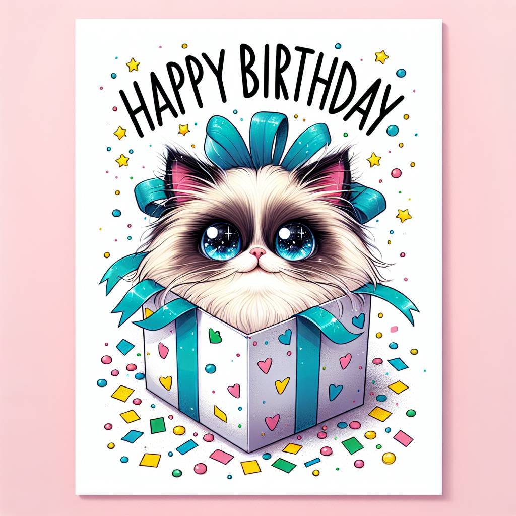 2) Birthday AI Generated Card - Birman Birthday Cards (5a259)