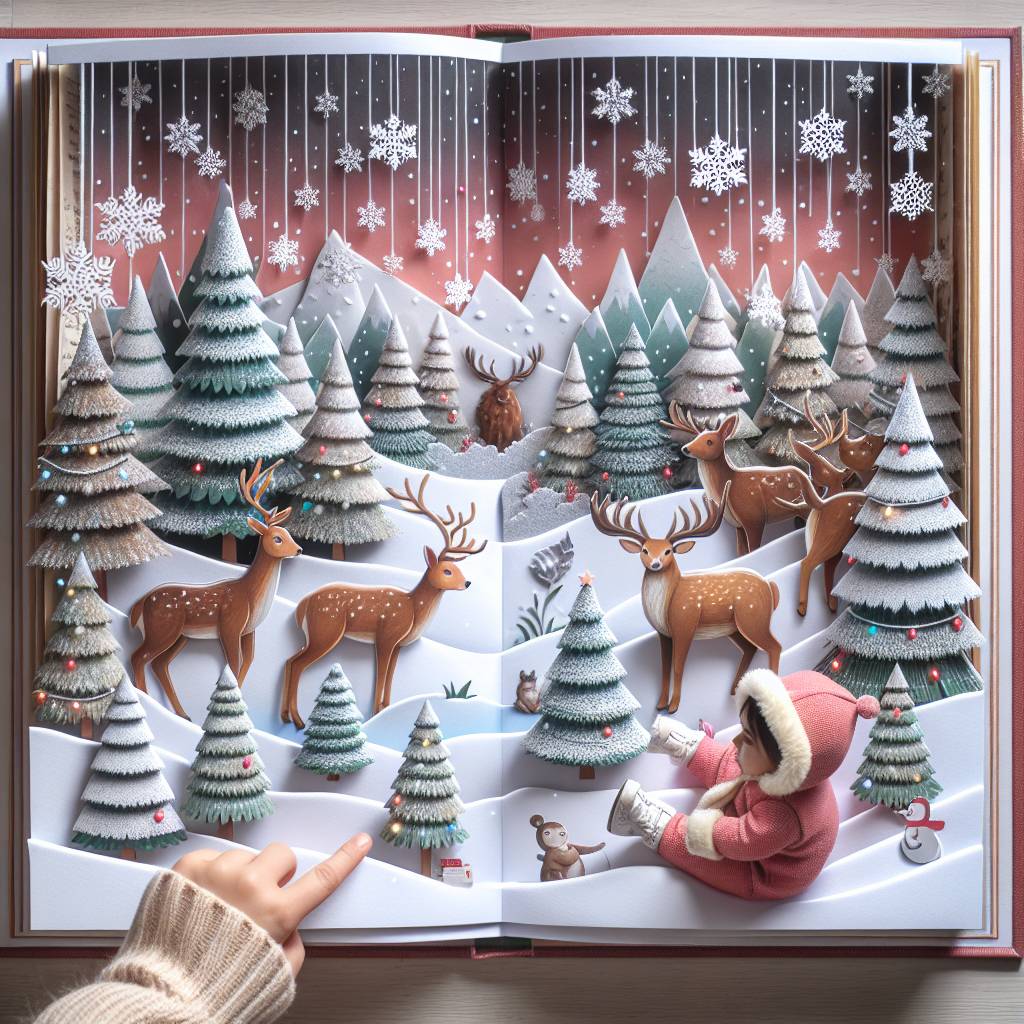 2) Christmas AI Generated Card - Books, Nature, and Baby (f2b12)
