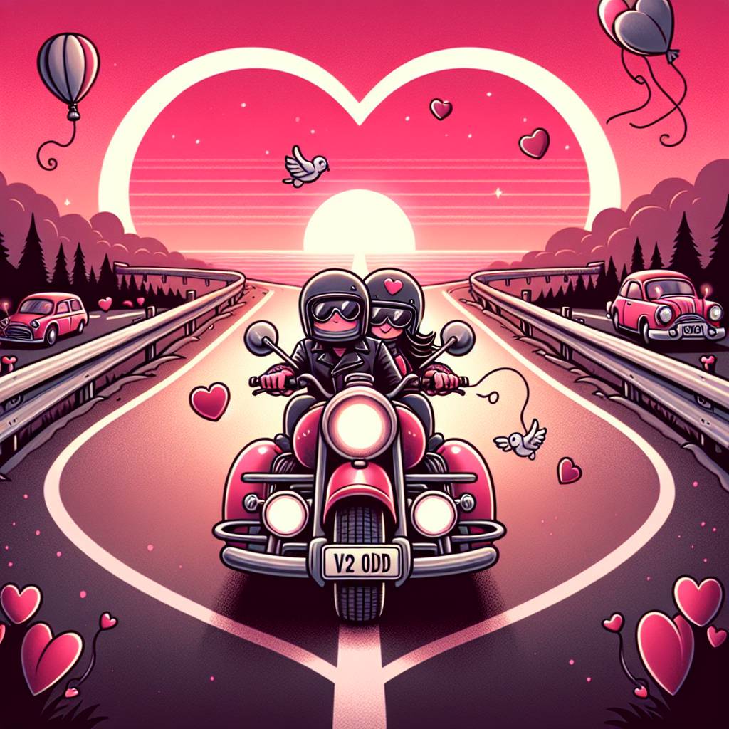 1) Valentines-day AI Generated Card - Harley Davidson motorcycles registration V2 ODD (03fa6)