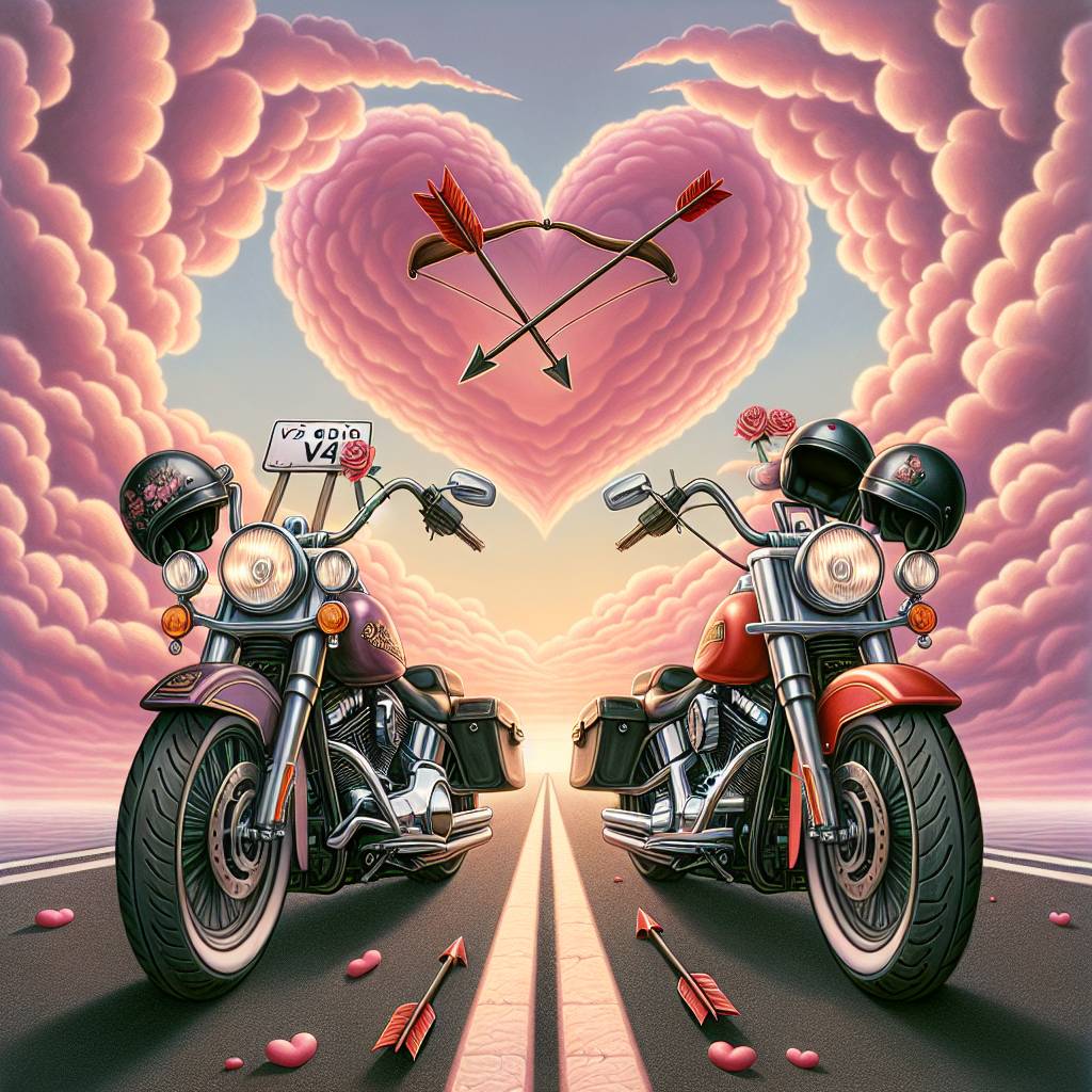 2) Valentines-day AI Generated Card - Harley Davidson motorcycles registration V2 ODD (e965e)