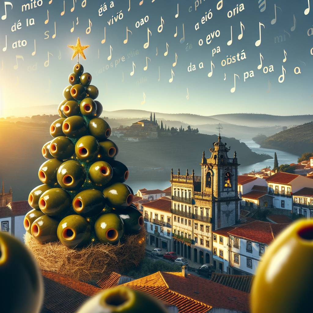 3) Christmas AI Generated Card - Portugal, Reggaeton, and Olives