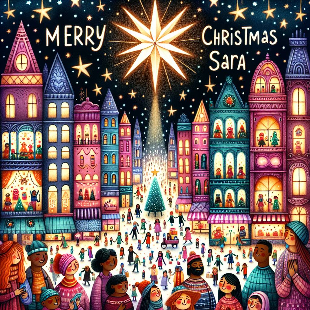 4) Christmas AI Generated Card - Merry Christmas Sara (98afc)