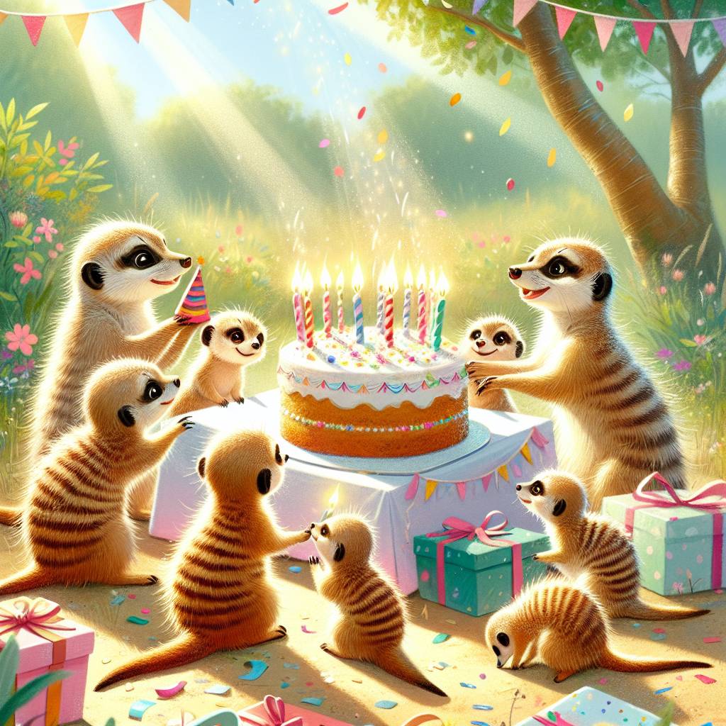 2) Birthday AI Generated Card - Meerkats (d0de6)