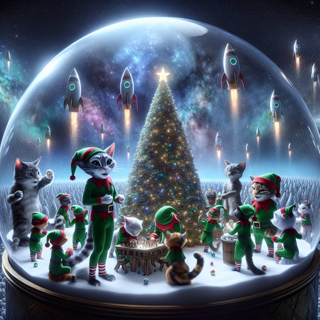 2) Christmas AI Generated Card - cats (54338)