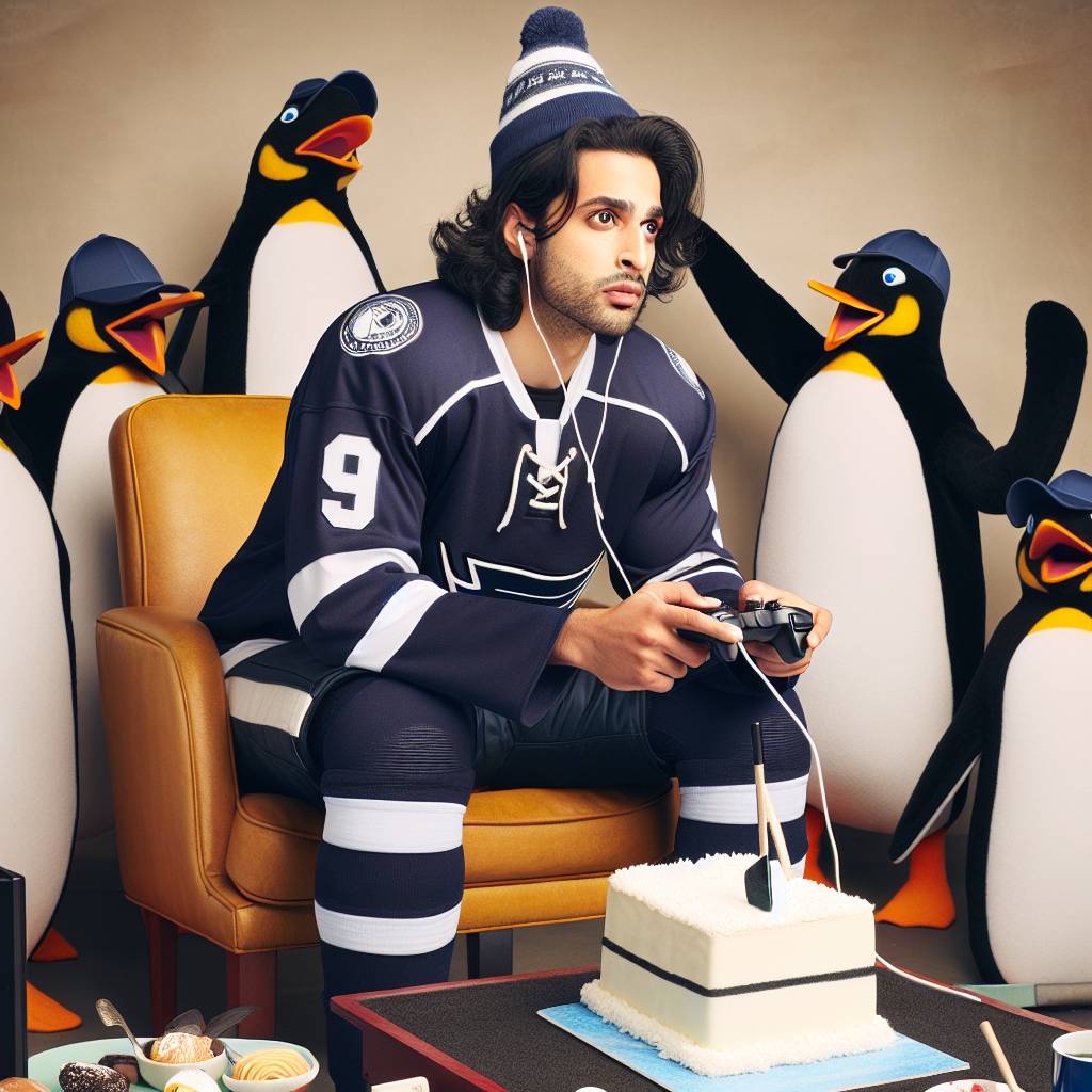 2) Birthday AI Generated Card - Navy, Ice hockey, and Gaming (a0a92)
