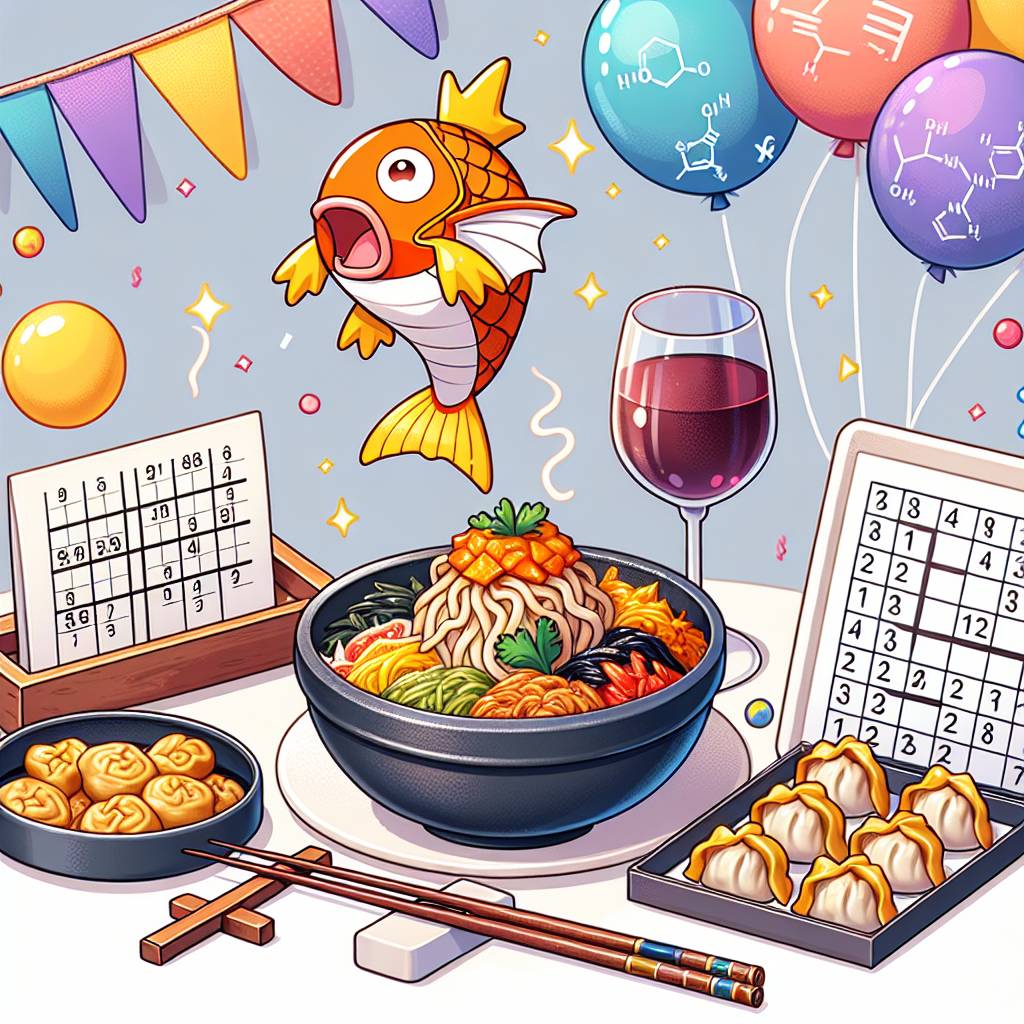 2) Birthday AI Generated Card - Korean food, Red wine, Sudoku, Magikarp, Clarinet, and Chemistry (416b9)