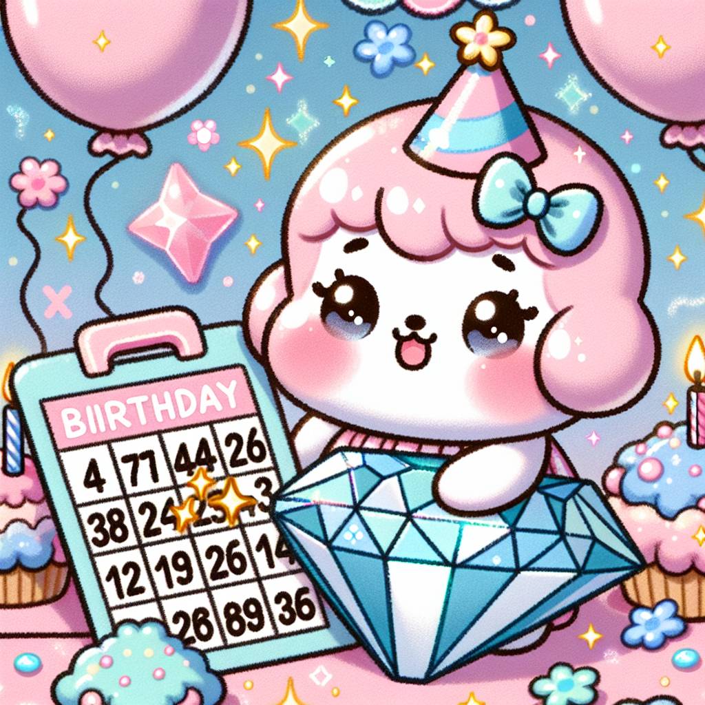 1) Birthday AI Generated Card - Diamond , Glitter, and Bingo (edfee)