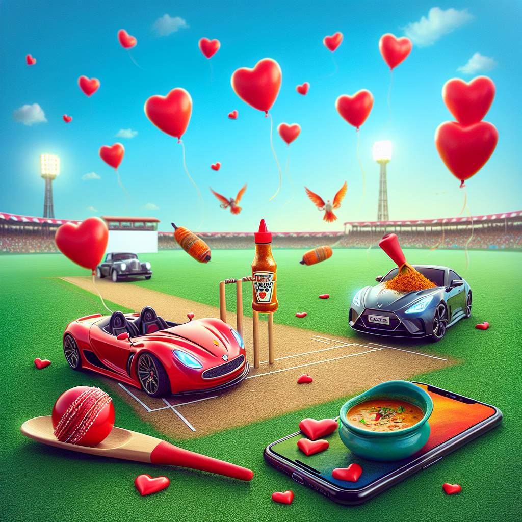 2) Valentines-day AI Generated Card - Hot sauce , Cars, Cricket, Mobile phone, Curry, and Pakistan (2b869)