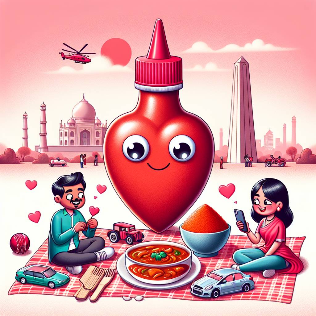 1) Valentines-day AI Generated Card - Hot sauce , Cars, Cricket, Mobile phone, Curry, and Pakistan (9bebd)