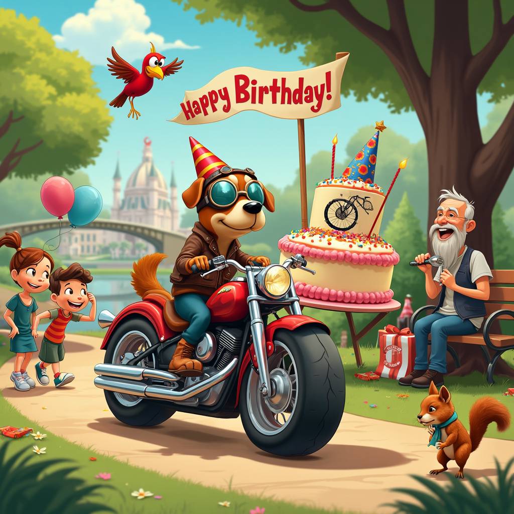 1) Birthday AI Generated Card - Motorbike (1ebde)