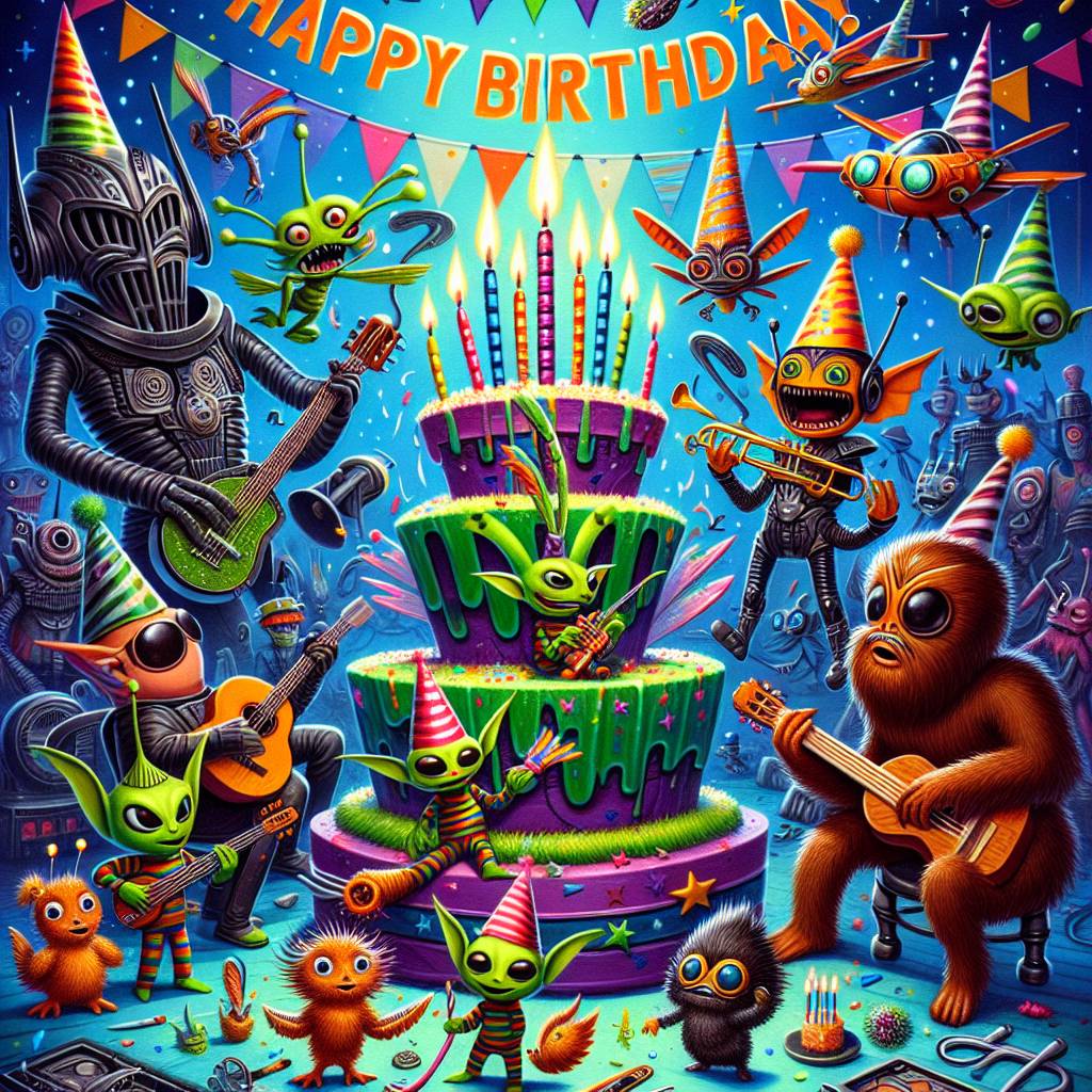 1) Birthday AI Generated Card - Star wars, and The Beatles (9d261)