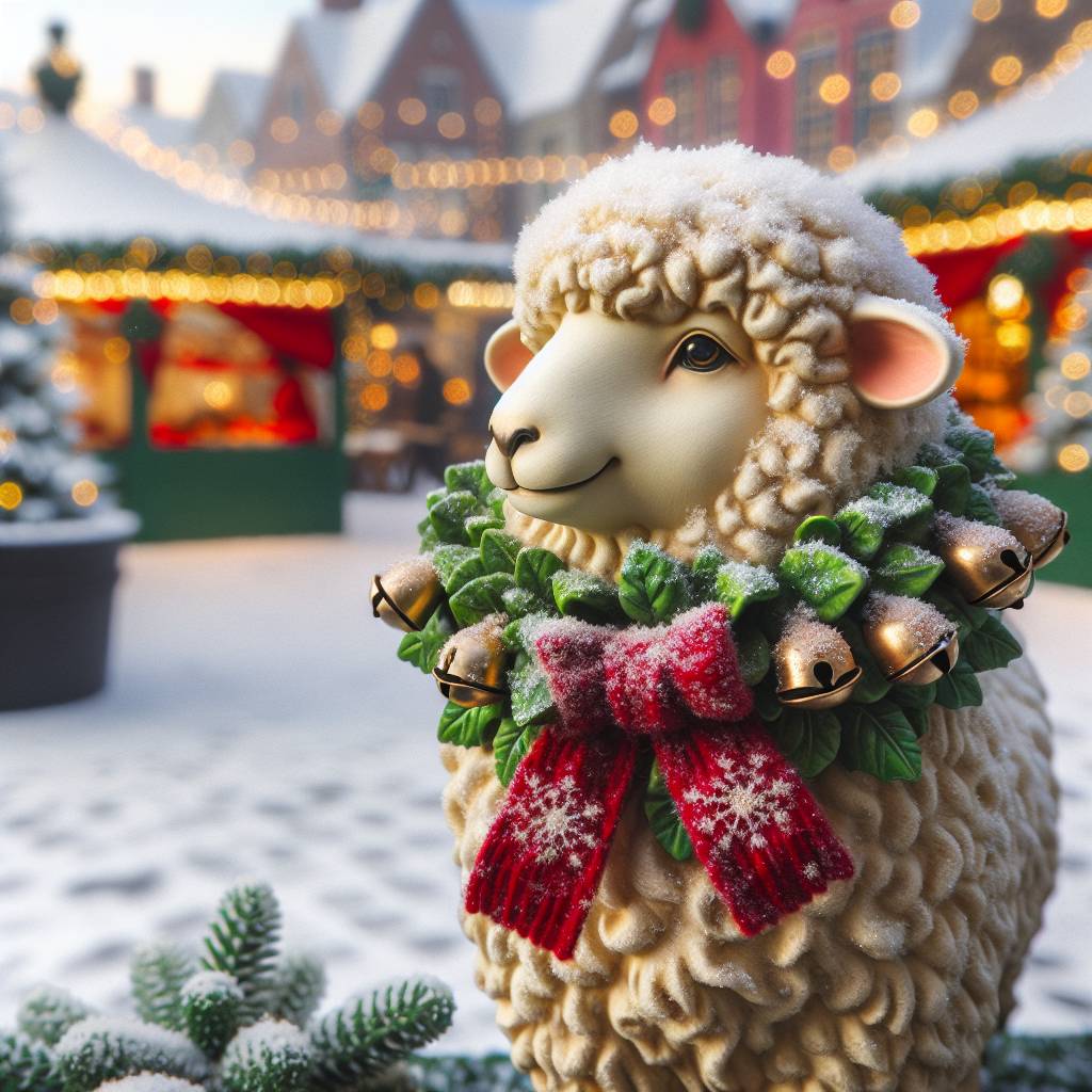 2) Christmas AI Generated Card - Lincoln sheep (845f2)