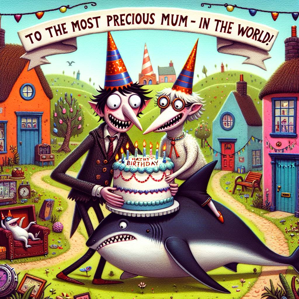 1) Birthday AI Generated Card - Wallace and gromit, Sharks, Being a mum, and Lord of the rings (a9a20)