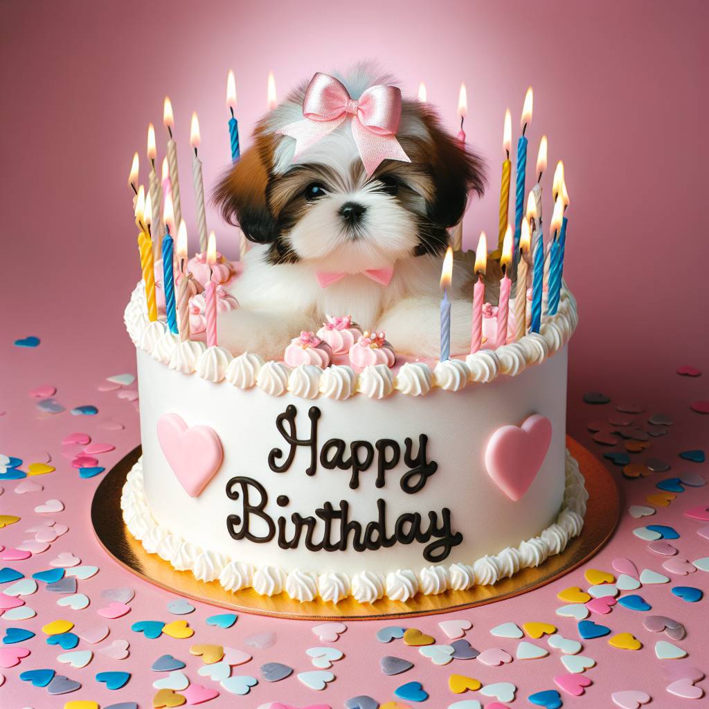 2) Birthday AI Generated Card - Shih Tzu   (534eb)