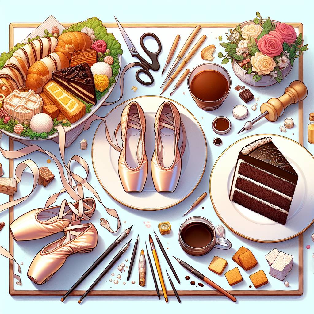 4) Birthday AI Generated Card - Ballet, Food, and Chocolate cake (f3bd5)
