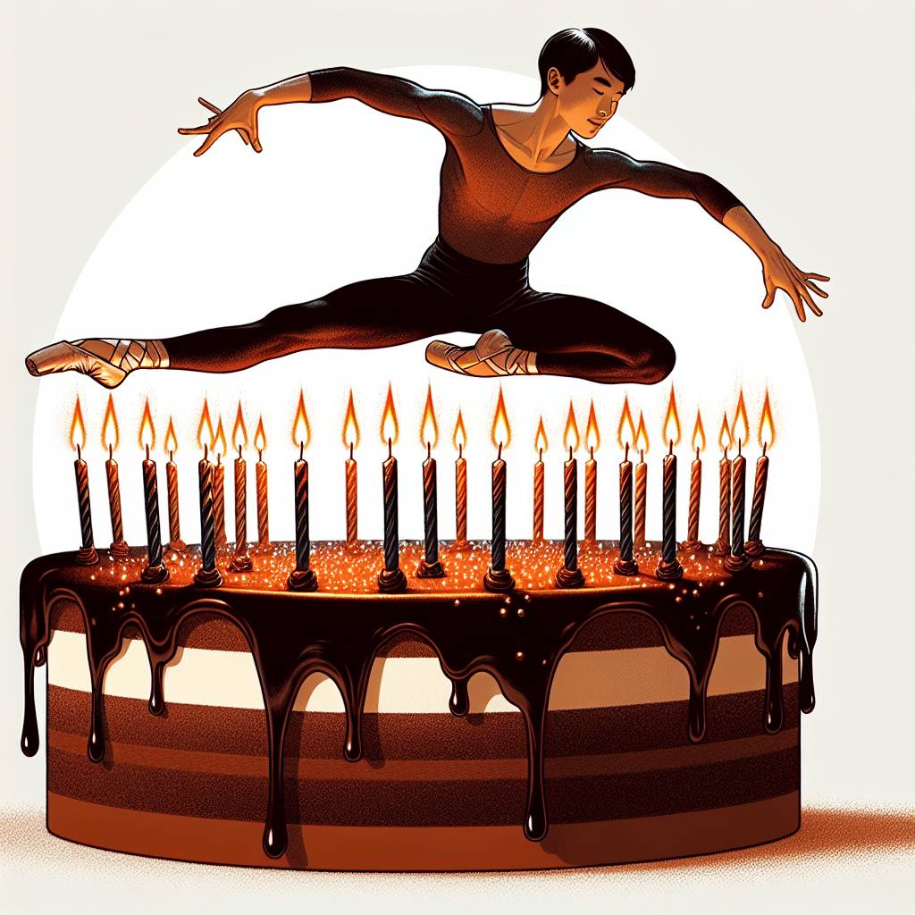 1) Birthday AI Generated Card - Ballet, Food, and Chocolate cake (8062c)