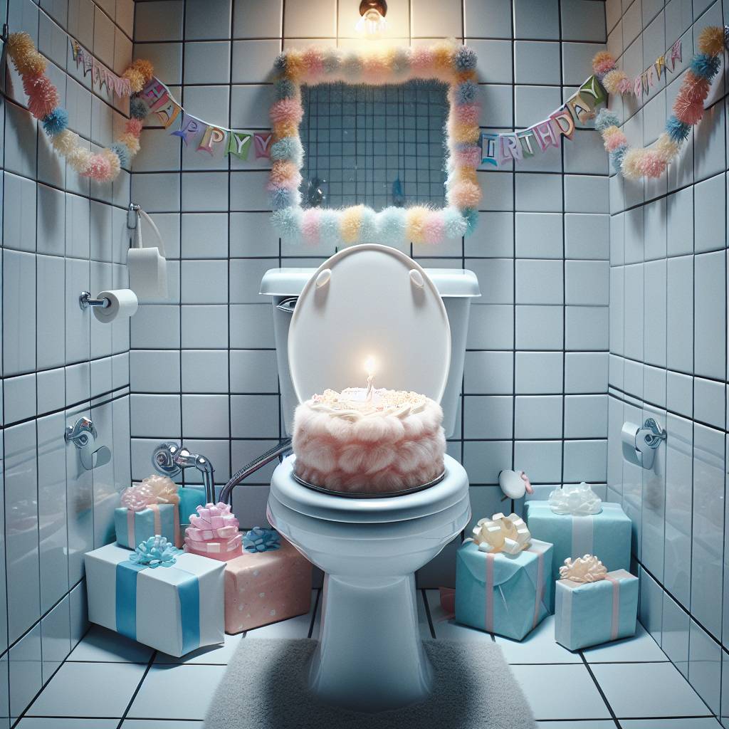 1) Birthday AI Generated Card - On the toilet  (fb1d0)