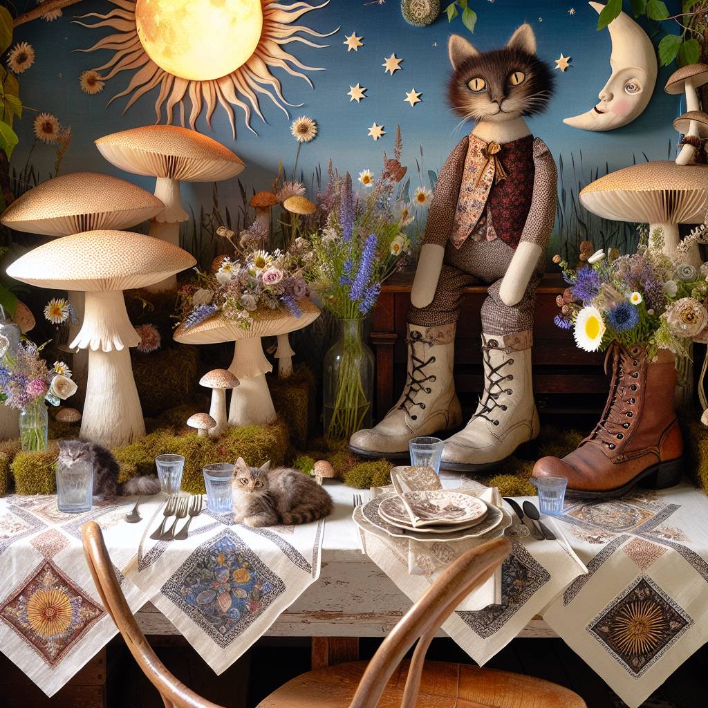 2) Birthday AI Generated Card - Ragdoll cats, Sun and moon, Mushrooms, Vintage clothing, and Dr martens (b52d6)