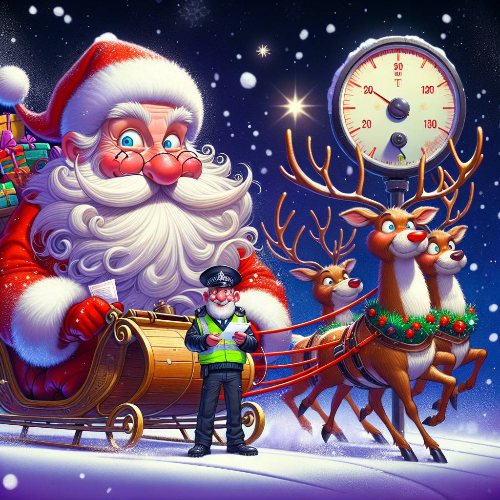 1) Christmas AI Generated Card - father xmas and reindeers sleigh (32120)