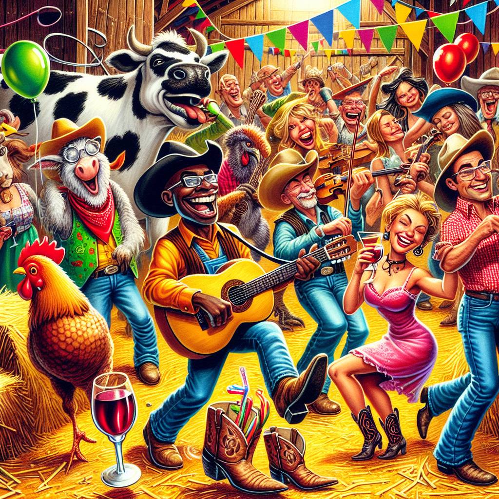 1) Birthday AI Generated Card - Country music , Wine , and Dancing (7aba0)