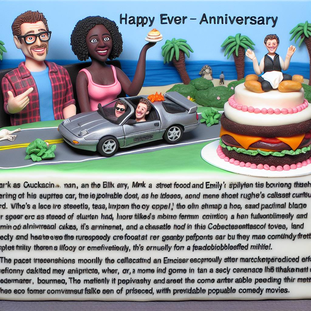 1) Anniversary AI Generated Card - Fast cars, Food, Breasts, Farts, and Borat (f1388)