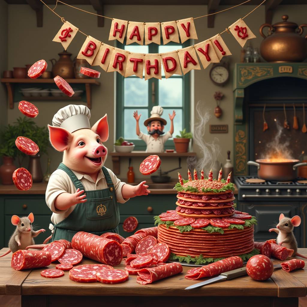 1) Birthday AI Generated Card - Salami (da5e3)