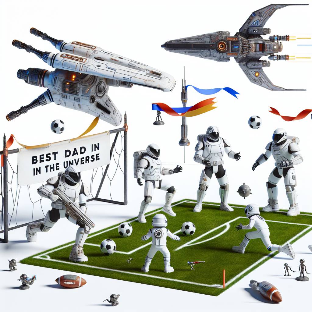 2) Fathers-day AI Generated Card - Star wars, and Football (f269a)