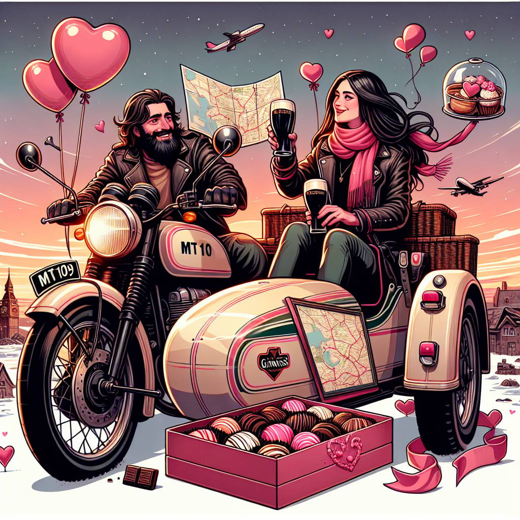 1) Valentines-day AI Generated Card - Motorbike MT10, Chocolate eclair, Travel, Guinness, and Long hair (4c4bb)