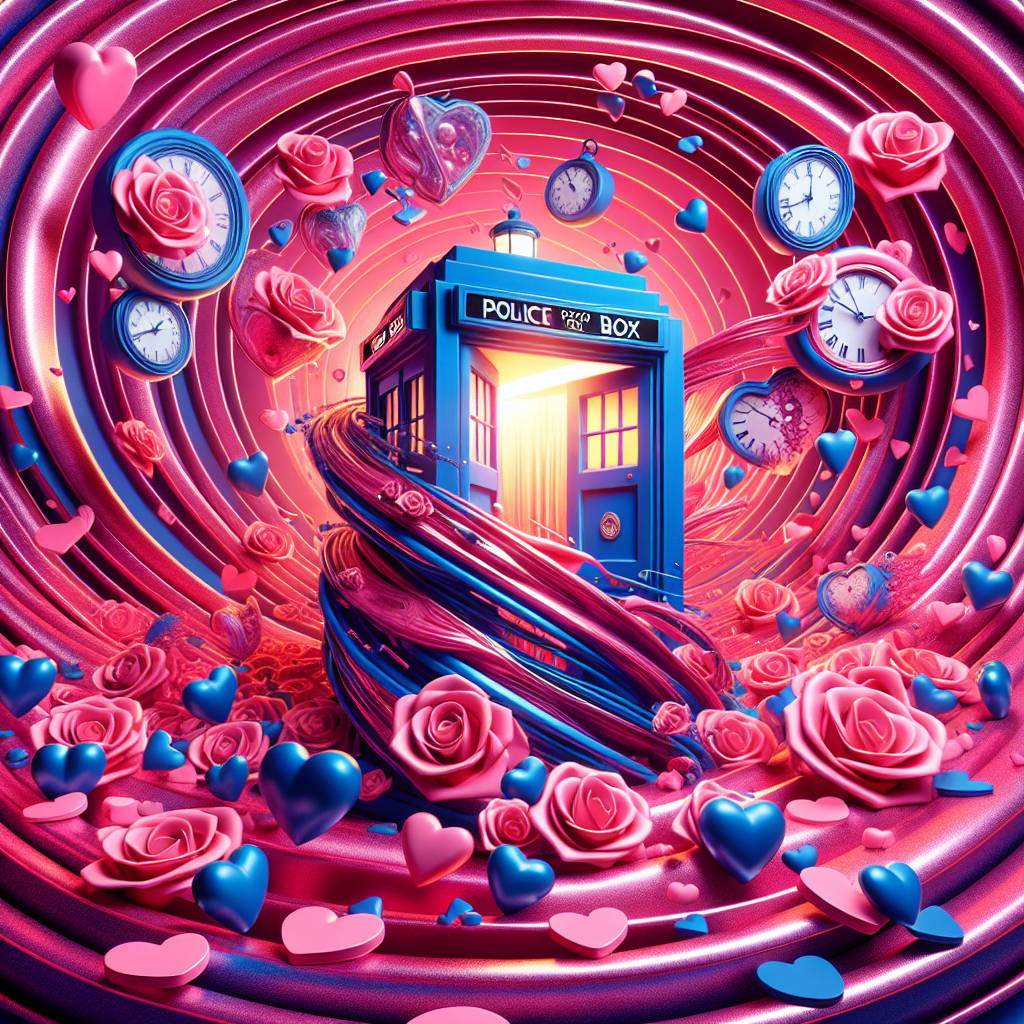 1) Valentines-day AI Generated Card - Doctor Who, and Pink (5378f)