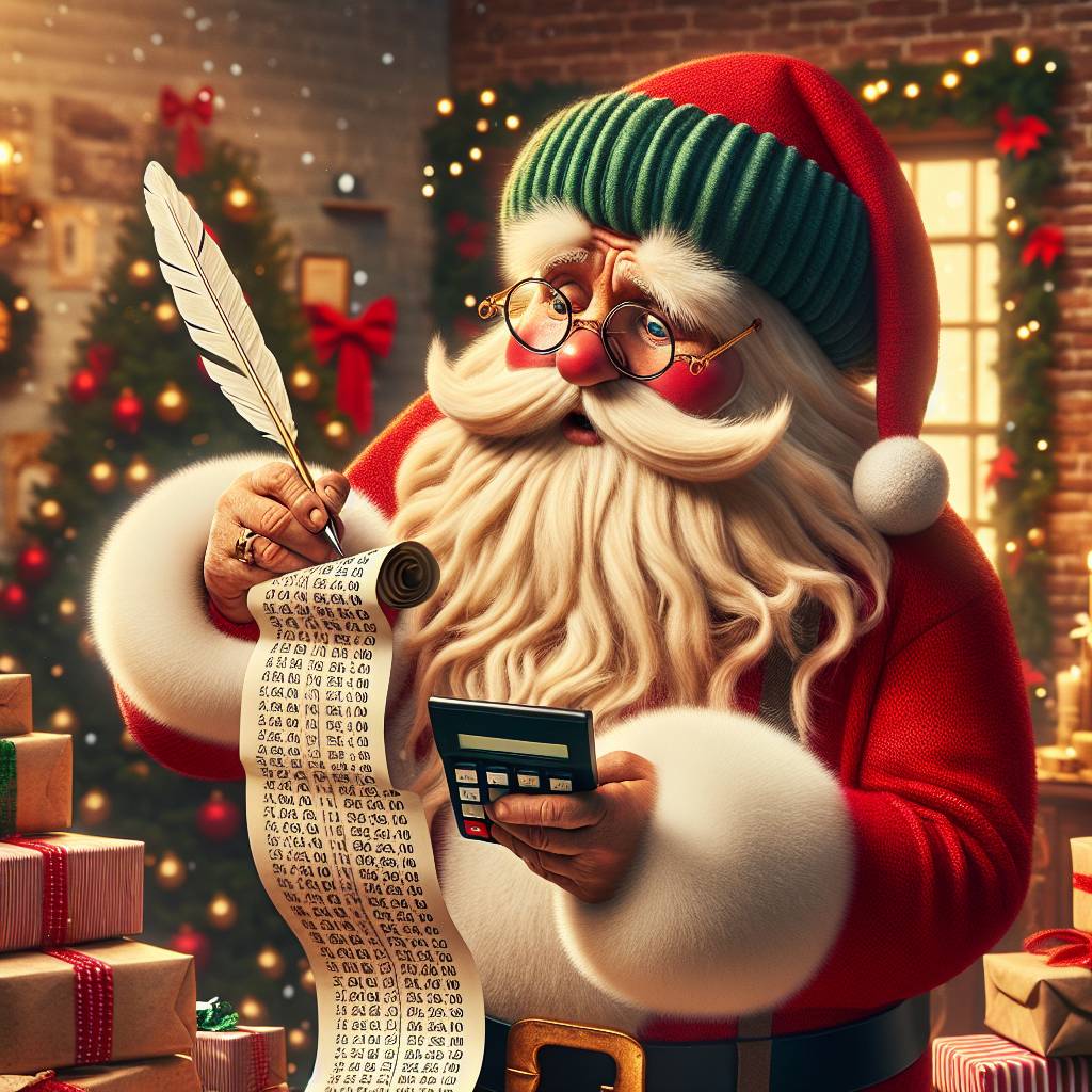 1) Christmas AI Generated Card - Santa claus, and Accountant (76760)