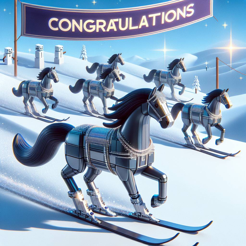 1) Congratulations AI Generated Card - skiing horses roblox (a631d)
