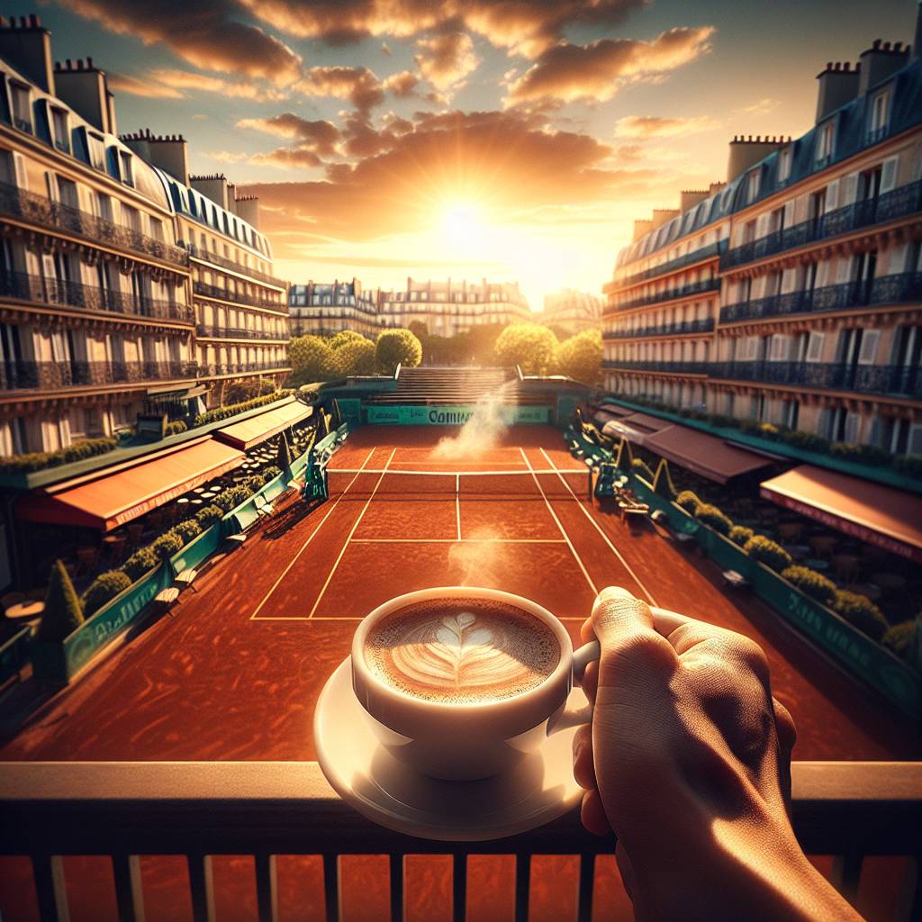 1) Farewell AI Generated Card - Coffee, Tennis, and France (e4361)