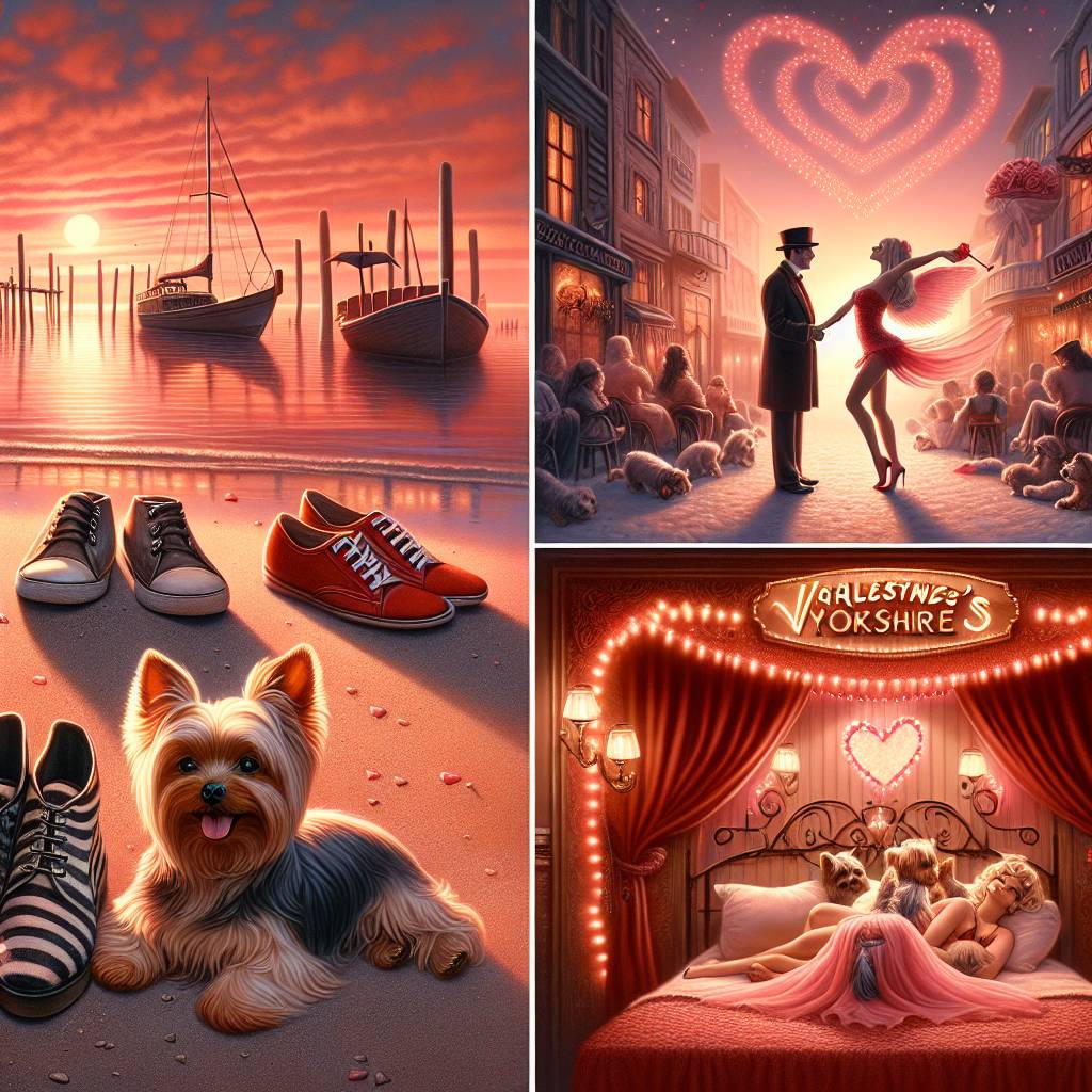 2) Valentines-day AI Generated Card - Beaches, Shoes, Burlesque, and Yorkshire terriers  (75b9b)