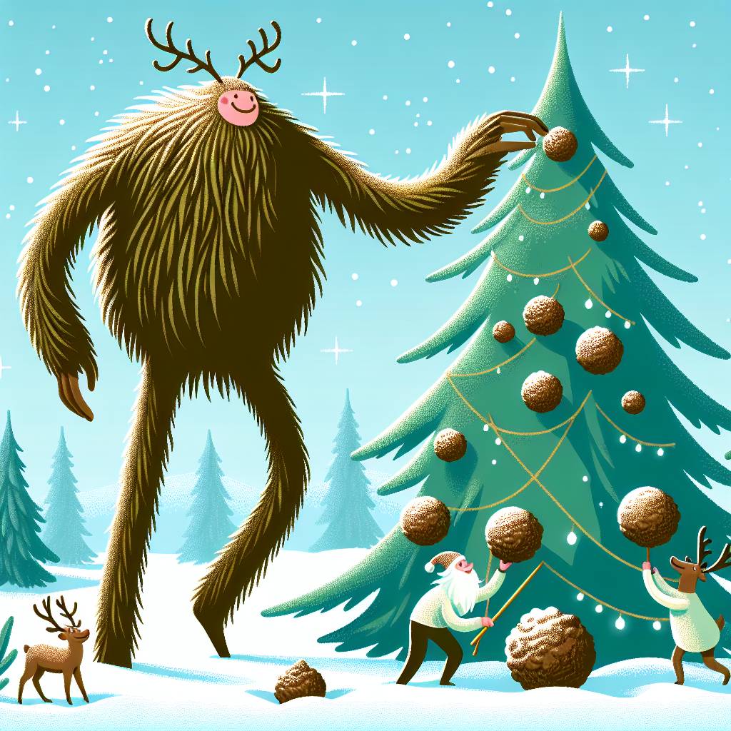 3) Christmas AI Generated Card - Dick, Truffle, and Wookie (007f6)})