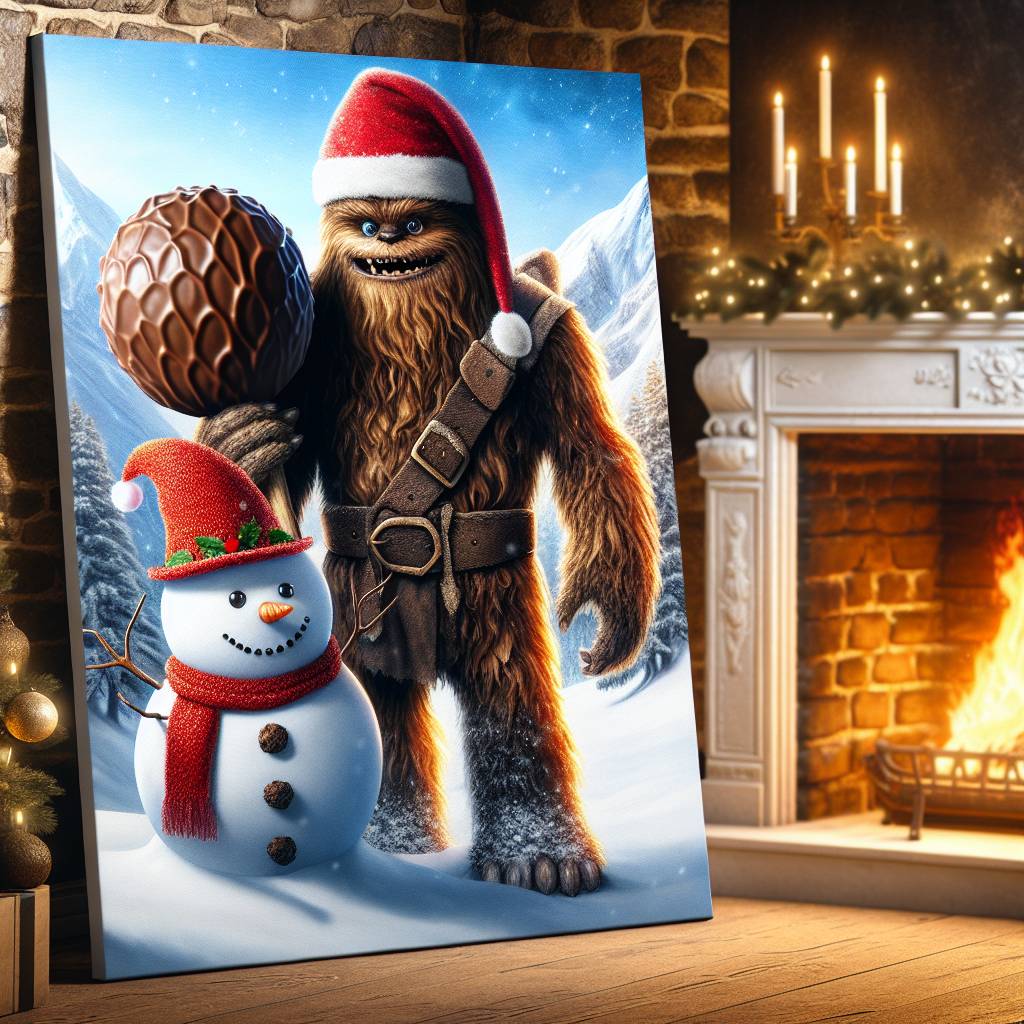 2) Christmas AI Generated Card - Dick, Truffle, and Wookie (7068b)})