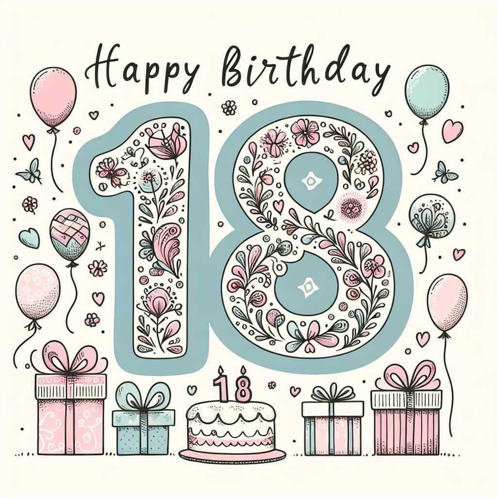 1) Birthday AI Generated Card - 18th  daughter  (10854)