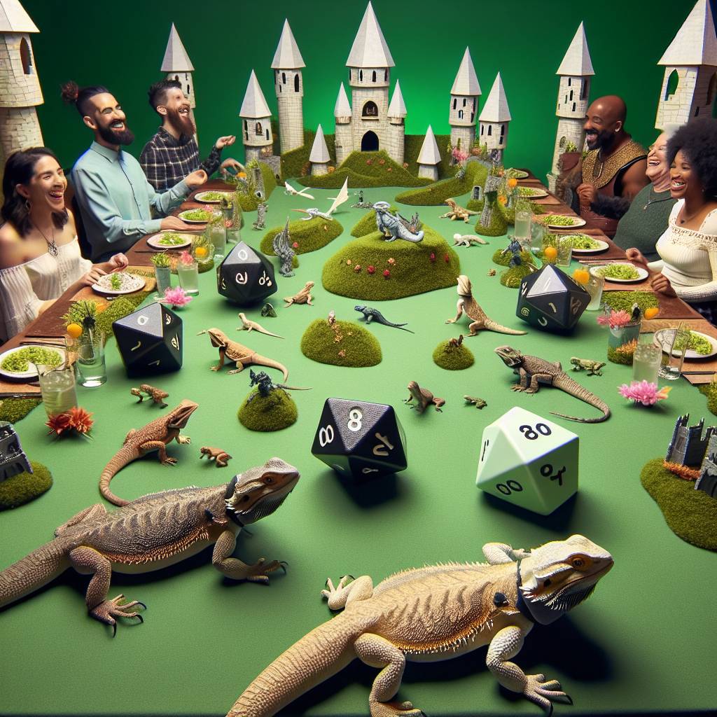 1) Birthday AI Generated Card - Dungeons and dragons, Dice, and Bearded dragons (3170e)