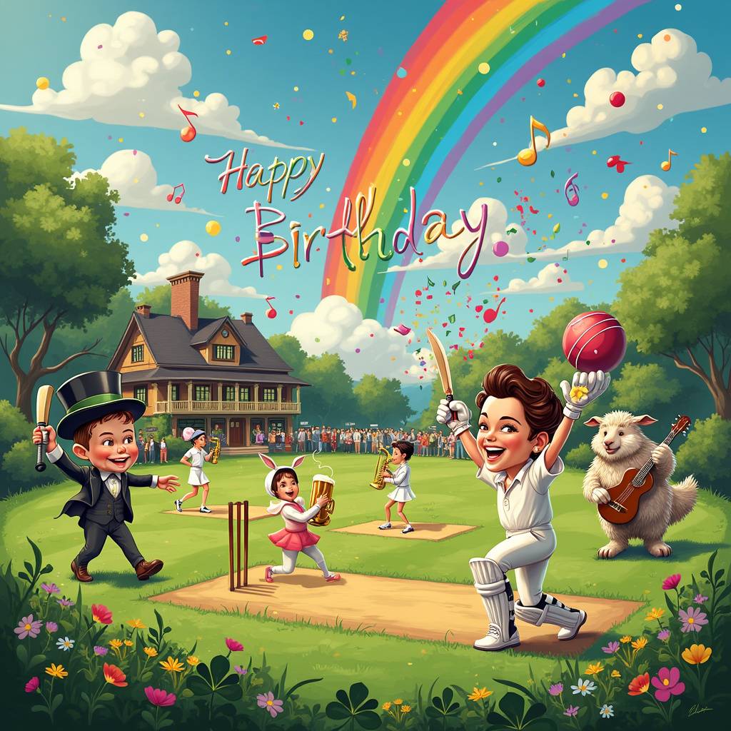 1) Birthday AI Generated Card - Musicals, Cricket,  Ireland , Colour, and Saxophone (c92fa)