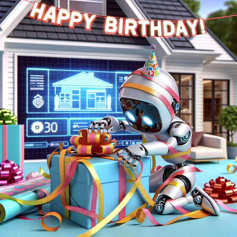 Happy Birthday Card with Silly Robot Cards